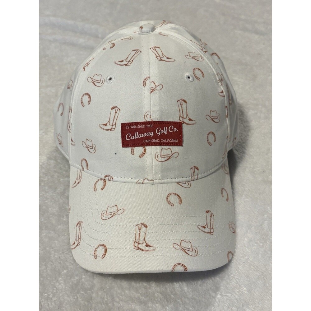 Callaway Golf Western Cowboy Boots Horseshoes Hat NWT Adjustable Snapback White